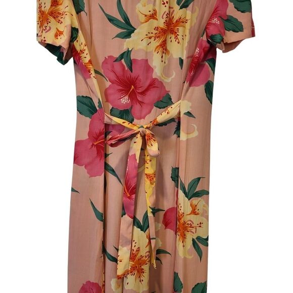 Sandro Jumpsuit, Tropical Hibiscus Floral Button Front Tie Back Wide Leg | 12 - Picture 6 of 12